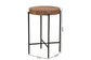 Savion Modern Industrial Walnut Brown Finished Wood and Black Metal End Table FredCo