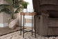 Savion Modern Industrial Walnut Brown Finished Wood and Black Metal End Table FredCo