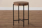 Savion Modern Industrial Walnut Brown Finished Wood and Black Metal End Table FredCo