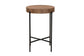 Savion Modern Industrial Walnut Brown Finished Wood and Black Metal End Table FredCo