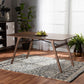 Saxton Mid-Century Modern Transitional Walnut Brown Finished Wood Dining Table FredCo