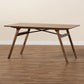 Saxton Mid-Century Modern Transitional Walnut Brown Finished Wood Dining Table FredCo