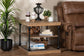 Sebastian Traditional Industrial Greywashed Wood and Black Metal 3-Tier End Table FredCo