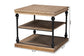 Sebastian Traditional Industrial Greywashed Wood and Black Metal 3-Tier End Table FredCo