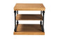 Sebastian Traditional Industrial Oak Brown Finished Wood and Black Metal 3-Tier End Table FredCo