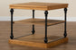 Sebastian Traditional Industrial Oak Brown Finished Wood and Black Metal 3-Tier End Table FredCo