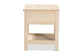 Sebille Mid-Century Modern Light Brown Finished Wood 1-Drawer Nightstand with Natural Rattan FredCo