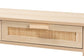 Sebille Mid-Century Modern Light Brown Finished Wood 2-Drawer Console Table with Natural Rattan FredCo