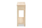 Sebille Mid-Century Modern Light Brown Finished Wood 2-Drawer Console Table with Natural Rattan FredCo