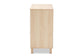 Sebille Mid-Century Modern Light Brown Finished Wood 3-Drawer Storage Chest with Natural Rattan FredCo