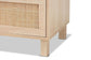 Sebille Mid-Century Modern Light Brown Finished Wood 3-Drawer Storage Chest with Natural Rattan FredCo