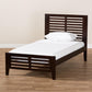 Sedona Modern Classic Mission Style Dark Brown-Finished Wood Twin Platform Bed FredCo