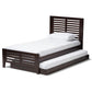 Sedona Modern Classic Mission Style Dark Brown-Finished Wood Twin Platform Bed with Trundle FredCo