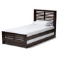 Sedona Modern Classic Mission Style Dark Brown-Finished Wood Twin Platform Bed with Trundle FredCo