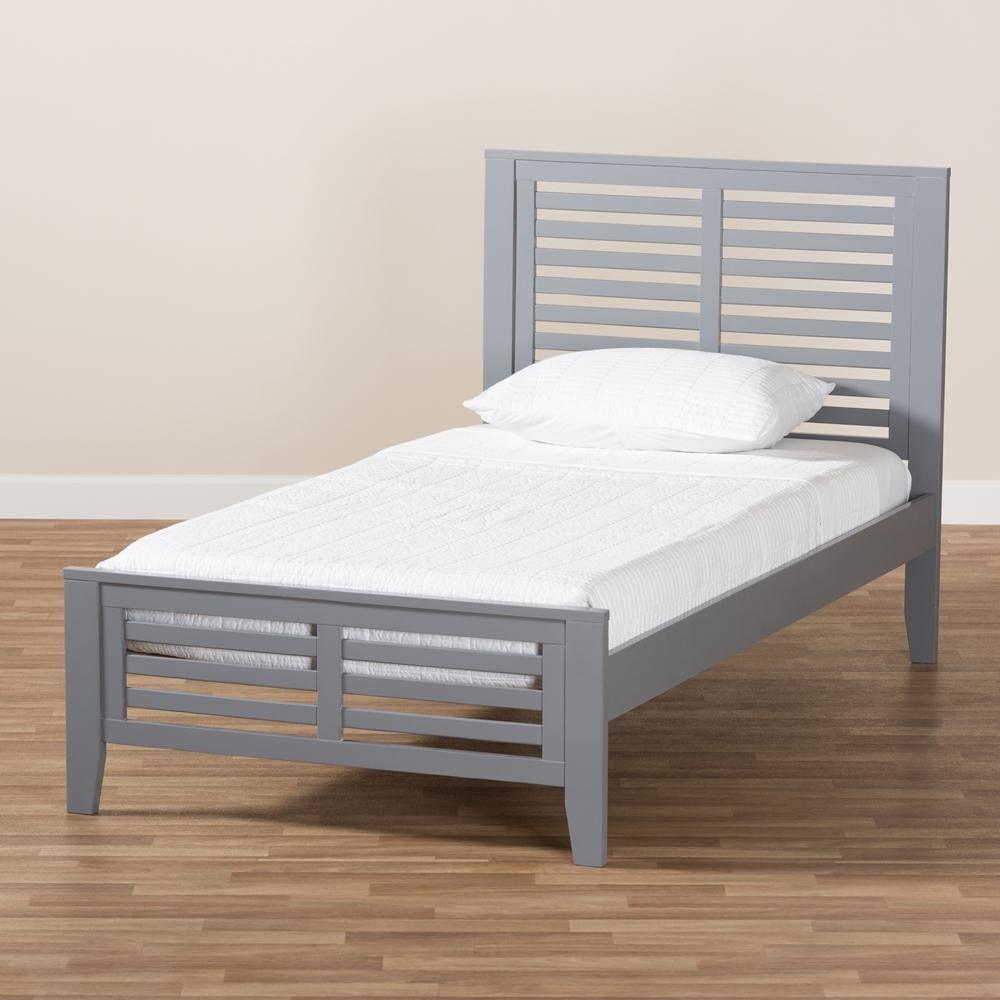 Sedona Modern Classic Mission Style Grey-Finished Wood Twin Platform Bed FredCo