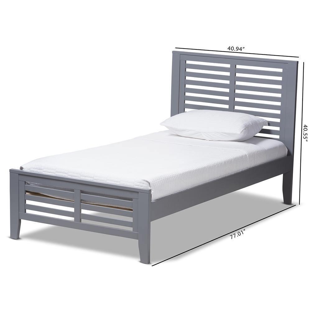 Sedona Modern Classic Mission Style Grey-Finished Wood Twin Platform Bed FredCo