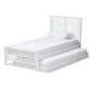 Sedona Modern Classic Mission Style White-Finished Wood Twin Platform Bed with Trundle FredCo