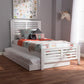 Sedona Modern Classic Mission Style White-Finished Wood Twin Platform Bed with Trundle FredCo