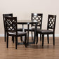 Selby Modern and Contemporary Grey Fabric Upholstered and Dark Brown Finished Wood 5-Piece Dining Set FredCo