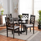 Selby Modern and Contemporary Grey Fabric Upholstered and Dark Brown Finished Wood 5-Piece Dining Set FredCo