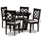 Selby Modern and Contemporary Grey Fabric Upholstered and Dark Brown Finished Wood 5-Piece Dining Set FredCo