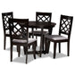 Selby Modern and Contemporary Grey Fabric Upholstered and Dark Brown Finished Wood 5-Piece Dining Set FredCo