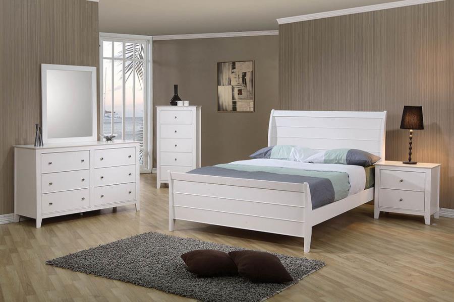 Selena Full Sleigh Platform Bed Buttermilk 400231F Coaster FredCo