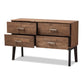 Selena Mid-Century Modern Brown Wood 4-Drawer Dresser FredCo