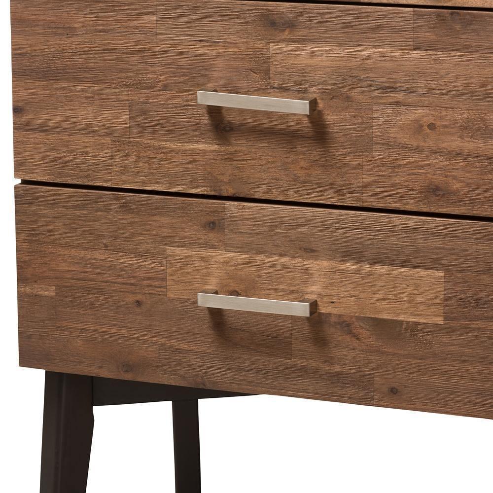 Selena Mid-Century Modern Brown Wood 4-Drawer Dresser FredCo