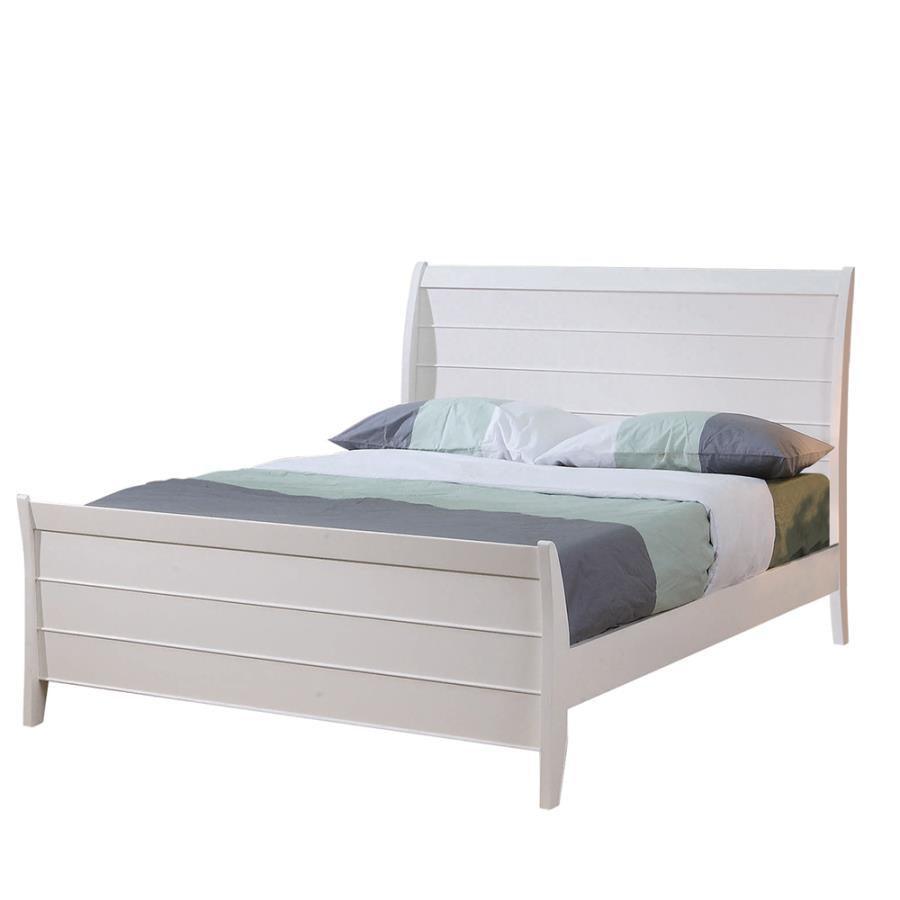Selena Twin Sleigh Platform Bed Buttermilk 400231T Coaster FredCo