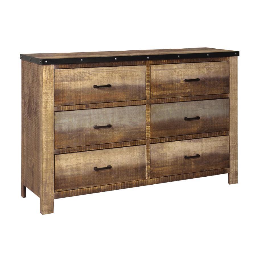 Sembene Bedroom Set Multicolor and Antique Multi Coaster Eastern King, 5 Piece FredCo