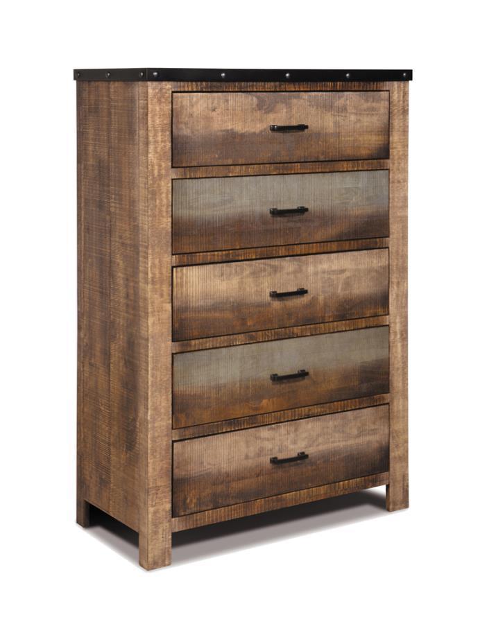 Sembene Bedroom Set Multicolor and Antique Multi Coaster Eastern King, 5 Piece FredCo