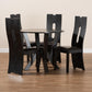 Senan Modern and Contemporary Dark Brown Faux Leather Upholstered and Dark Brown Finished Wood 5-Piece Dining Set FredCo