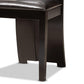 Senan Modern and Contemporary Dark Brown Faux Leather Upholstered and Dark Brown Finished Wood 5-Piece Dining Set FredCo