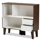 Senja Modern and Contemporary Two-Tone White and Walnut Brown Finished Wood 2-Shelf Bookcase FredCo