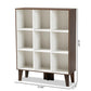 Senja Modern and Contemporary Two-Tone White and Walnut Brown Finished Wood 9-Shelf Bookcase FredCo