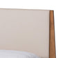 Senna Mid-Century Modern Beige Fabric Upholstered and Walnut Brown Finished Wood Full Size Platform Bed FredCo