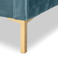 Seraphin Glam and Luxe Light Blue Velvet Fabric Upholstered Gold Finished Armchair FredCo