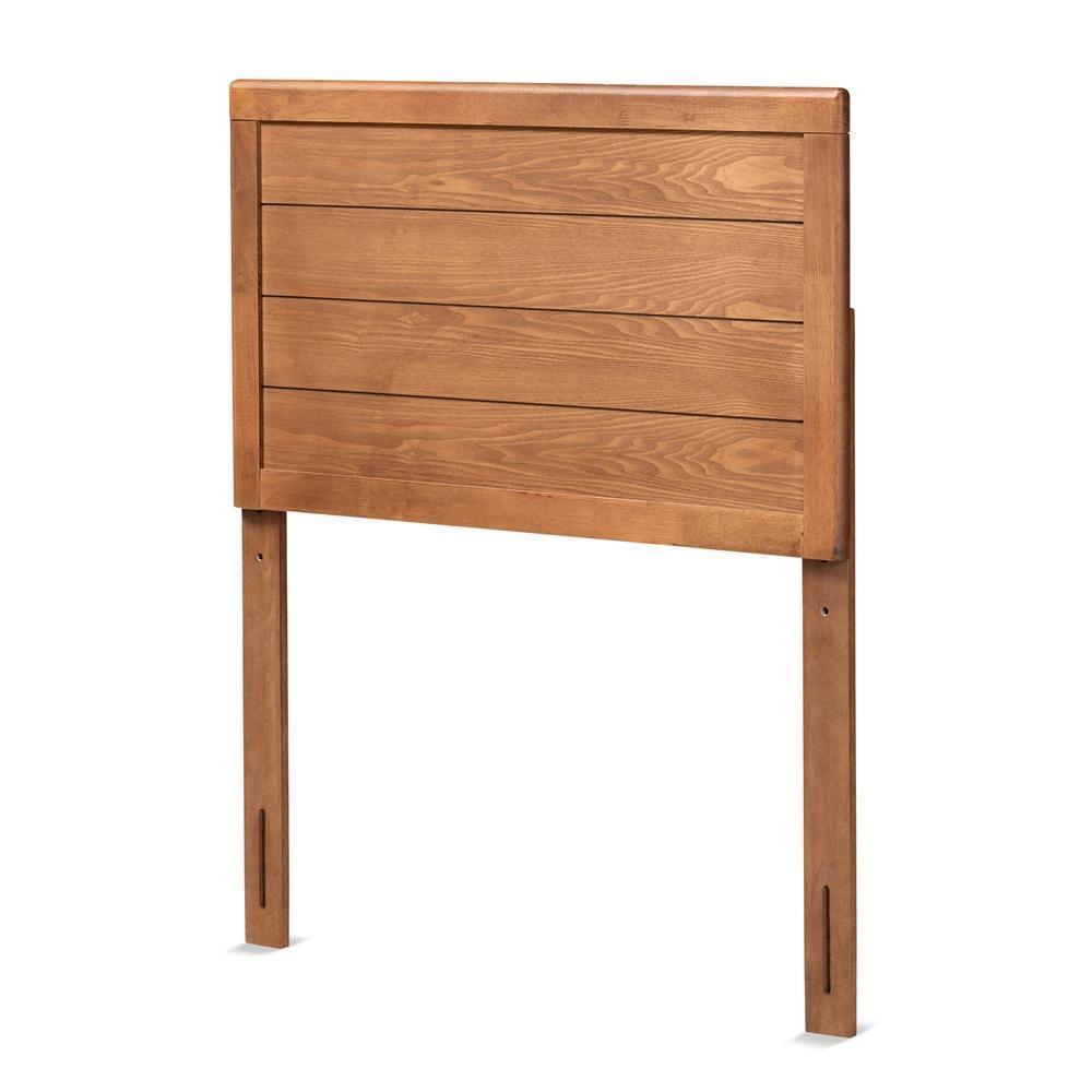 Seren Mid-Century Modern Walnut Brown Finished Wood Twin Size Headboard FredCo