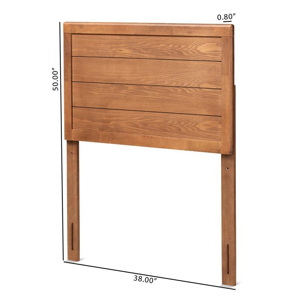 Seren Mid-Century Modern Walnut Brown Finished Wood Twin Size Headboard FredCo