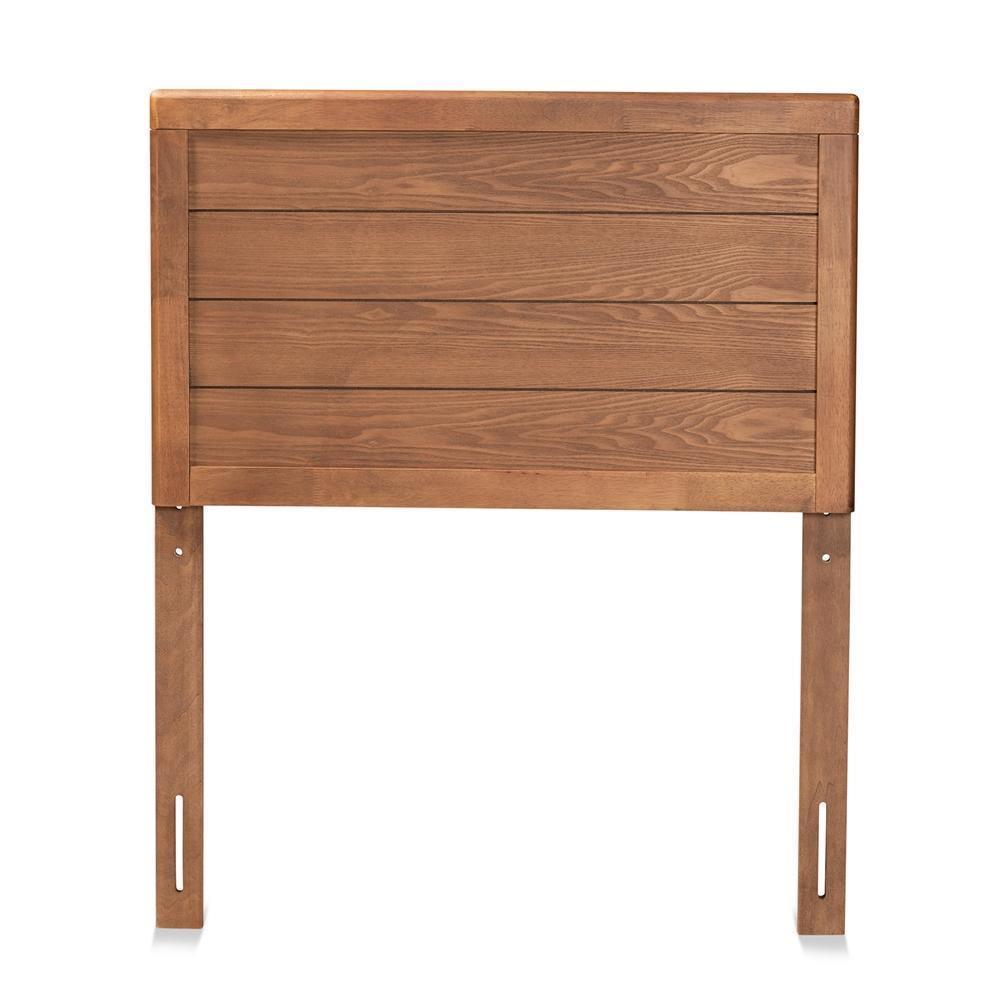 Seren Mid-Century Modern Walnut Brown Finished Wood Twin Size Headboard FredCo