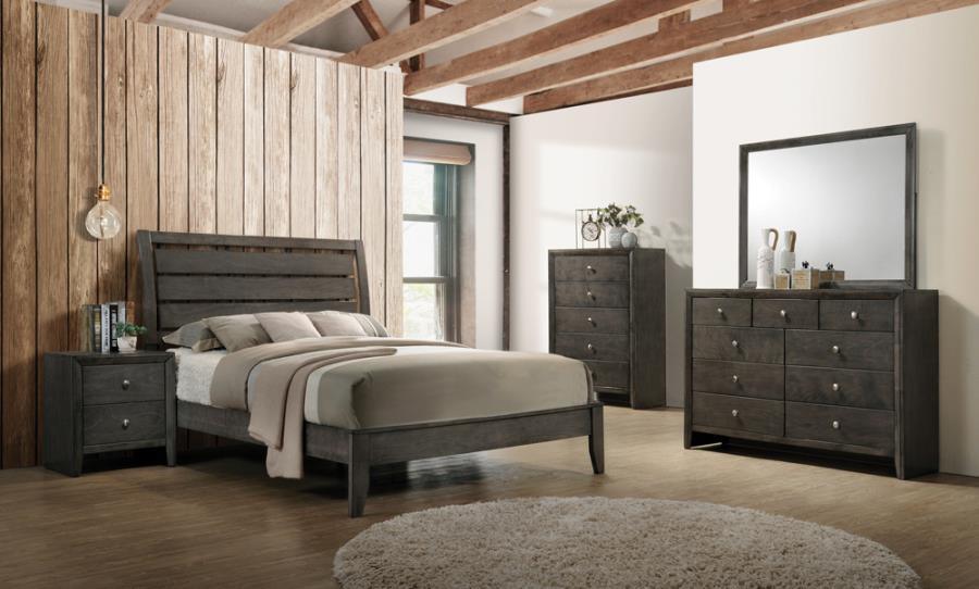 Serenity 4-piece Full Sleigh Bedroom Set Mod Grey Coaster FredCo