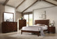 Serenity Panel Bedroom Set Rich Merlot Coaster Queen, 5 Piece FredCo