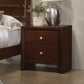 Serenity Rectangular 2-drawer Nightstand Rich Merlot 201972 Coaster FredCo