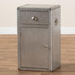 Serge French Industrial Silver Metal 1-Door Accent Storage Cabinet FredCo