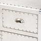 Serge French Industrial Silver Metal 2-Door Accent Storage Cabinet FredCo