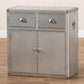 Serge French Industrial Silver Metal 2-Door Accent Storage Cabinet FredCo