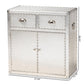 Serge French Industrial Silver Metal 2-Door Accent Storage Cabinet FredCo