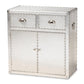 Serge French Industrial Silver Metal 2-Door Accent Storage Cabinet FredCo