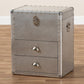 Serge French Industrial Silver Metal 2-Drawer Accent Storage Cabinet FredCo